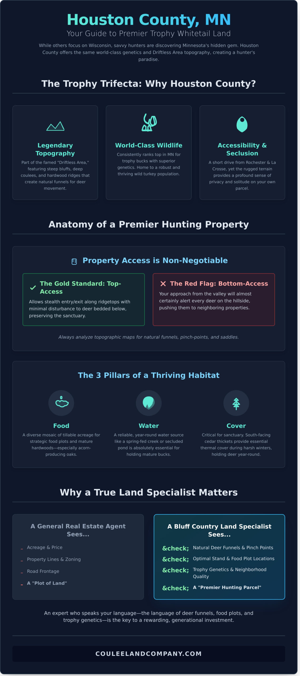 Houston County MN Hunting Land for Sale: An Expert Guide - Infographic