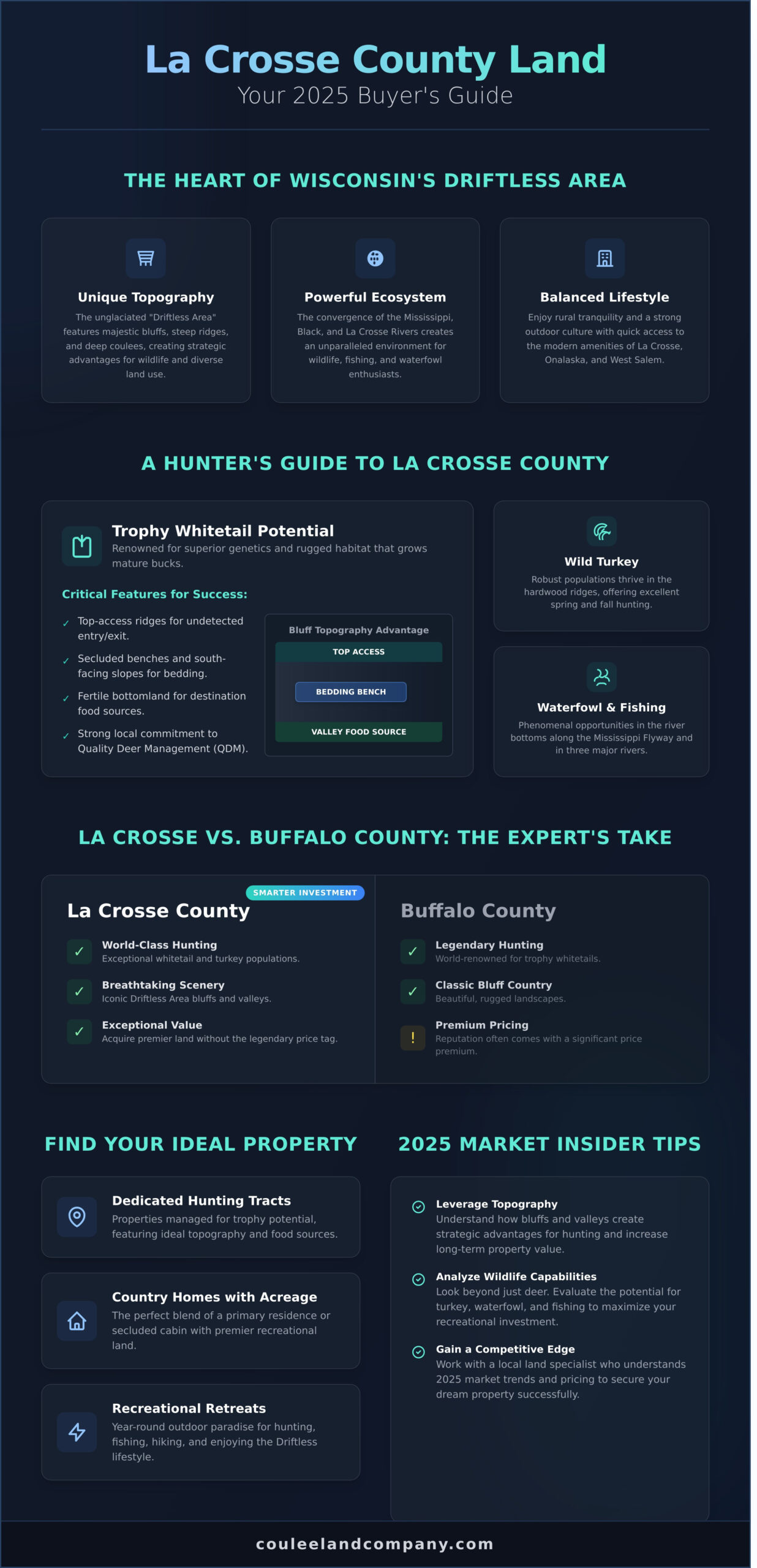 La Crosse County Land for Sale: Your 2026 Buyer’s Guide - Infographic