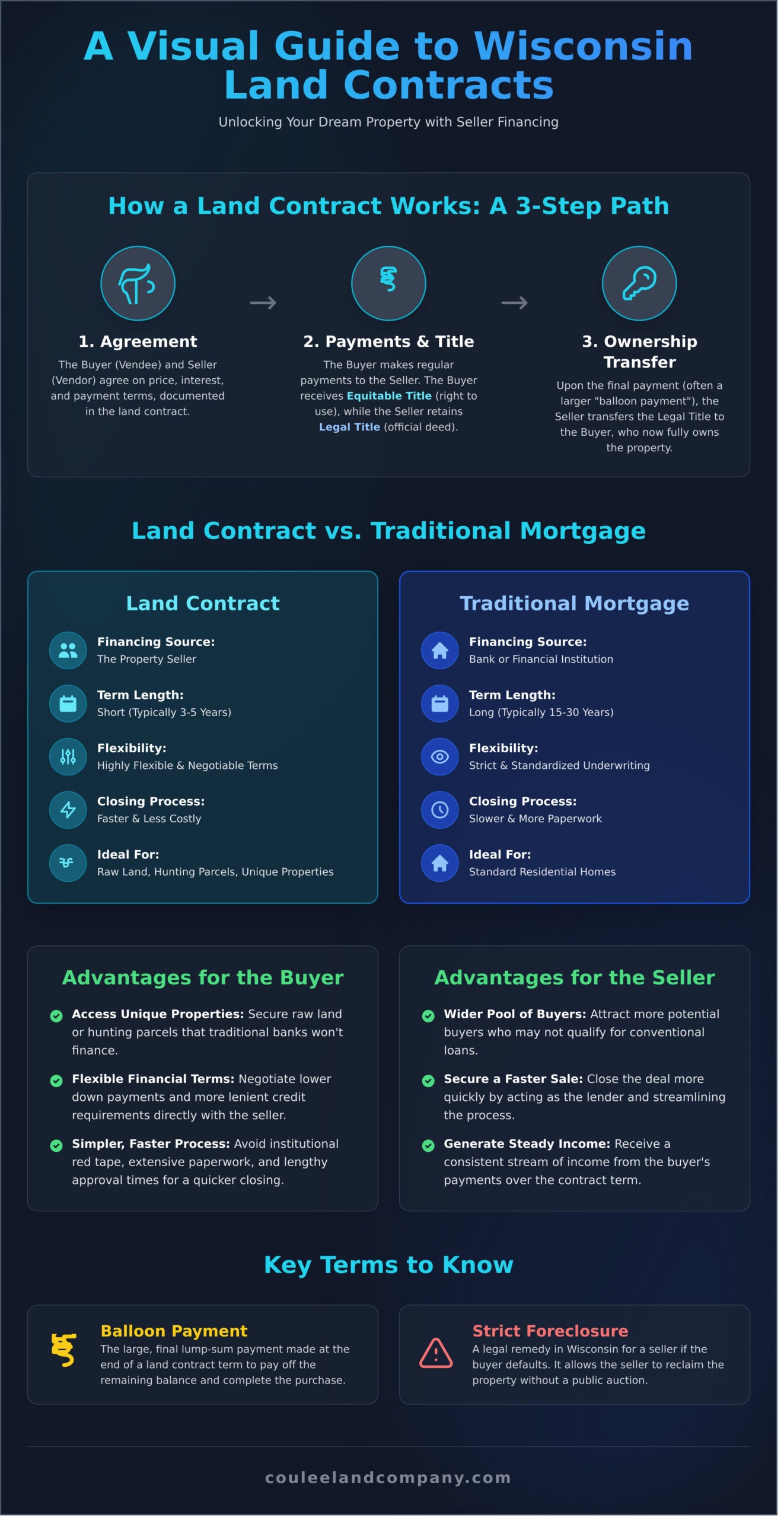 Land Contract Wisconsin: A Complete Guide for Buyers & Sellers - Infographic
