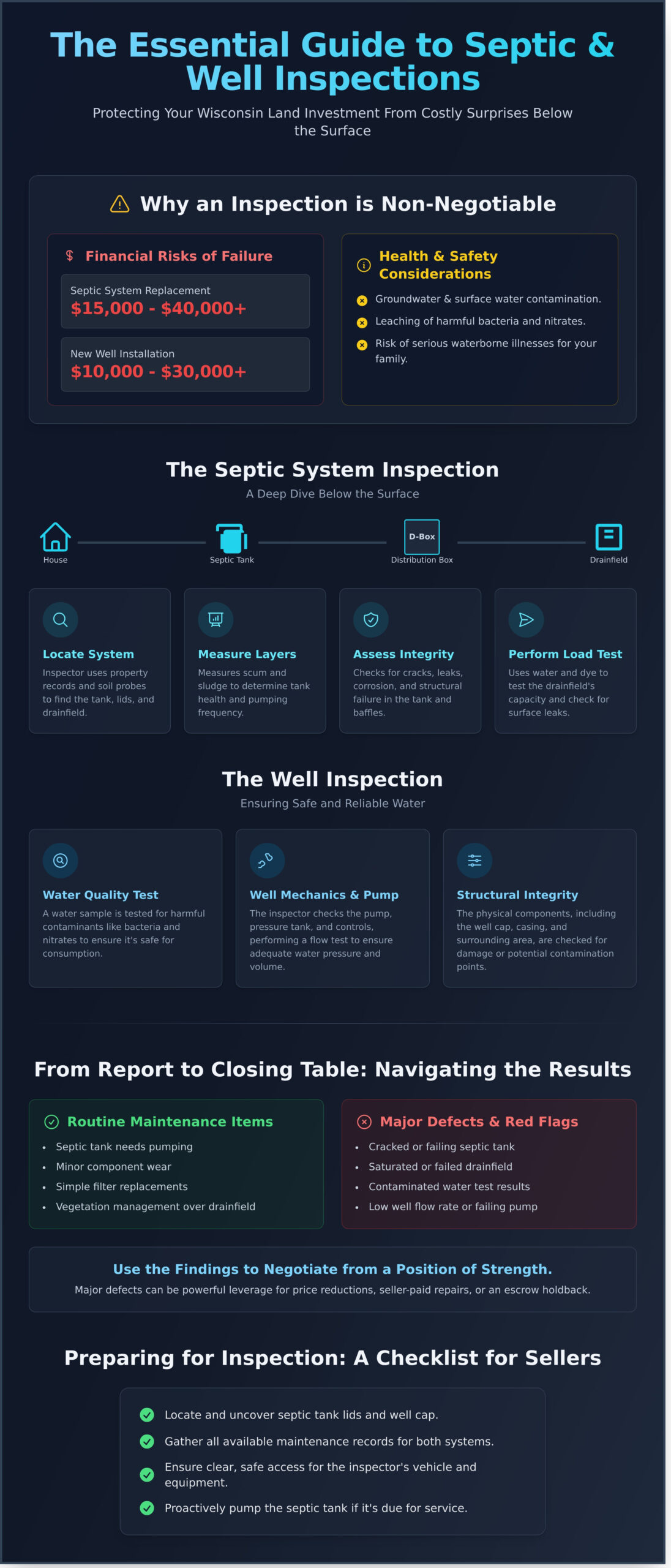 Your Complete Septic and Well Inspection Guide for Wisconsin Properties - Infographic
