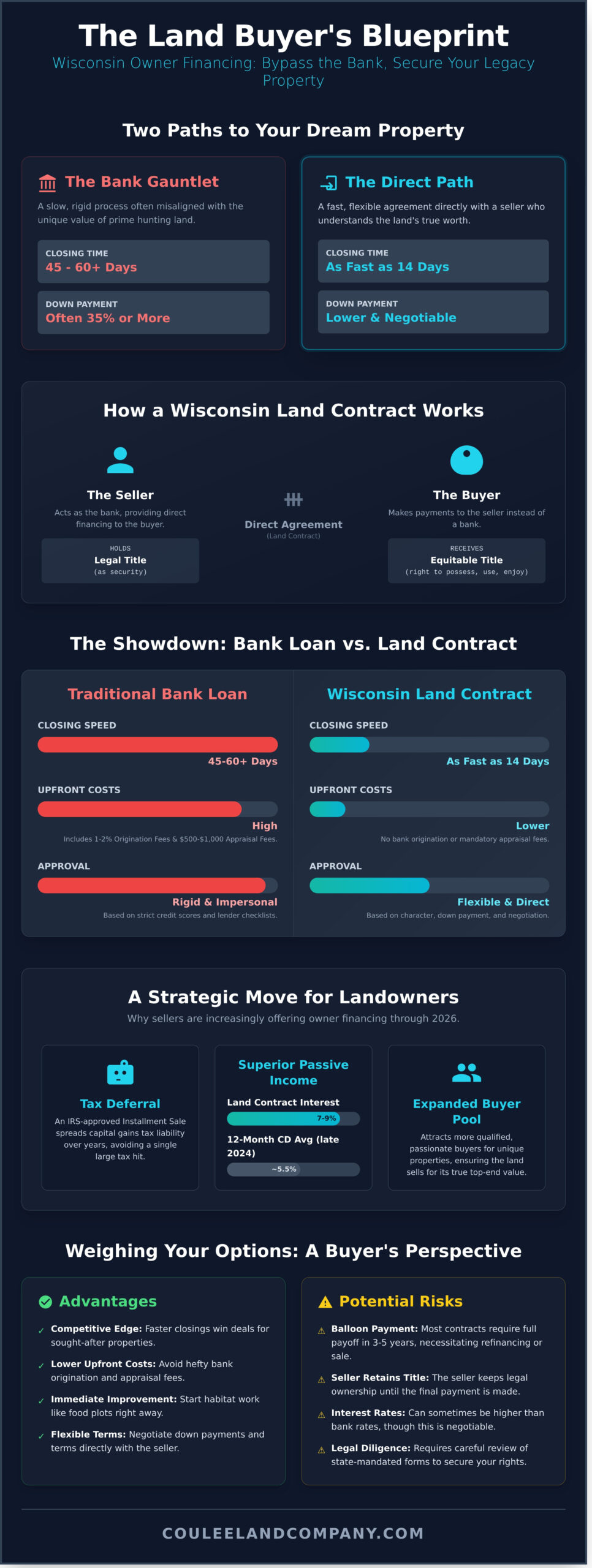 Owner Financing Land for Sale in Wisconsin: The Hunter’s Guide to Seller Financing - Infographic
