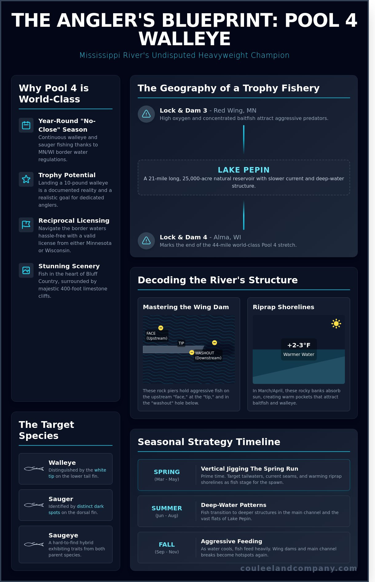 Pool 4 Walleye Fishing: The Ultimate Guide to the Mississippi River’s Premier Fishery - Infographic