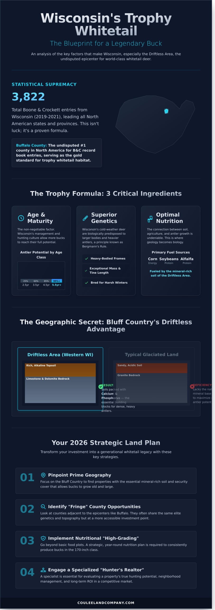 Wisconsin Big Deer: The Strategy for Finding and Growing Trophy Whitetails in 2026 - Infographic
