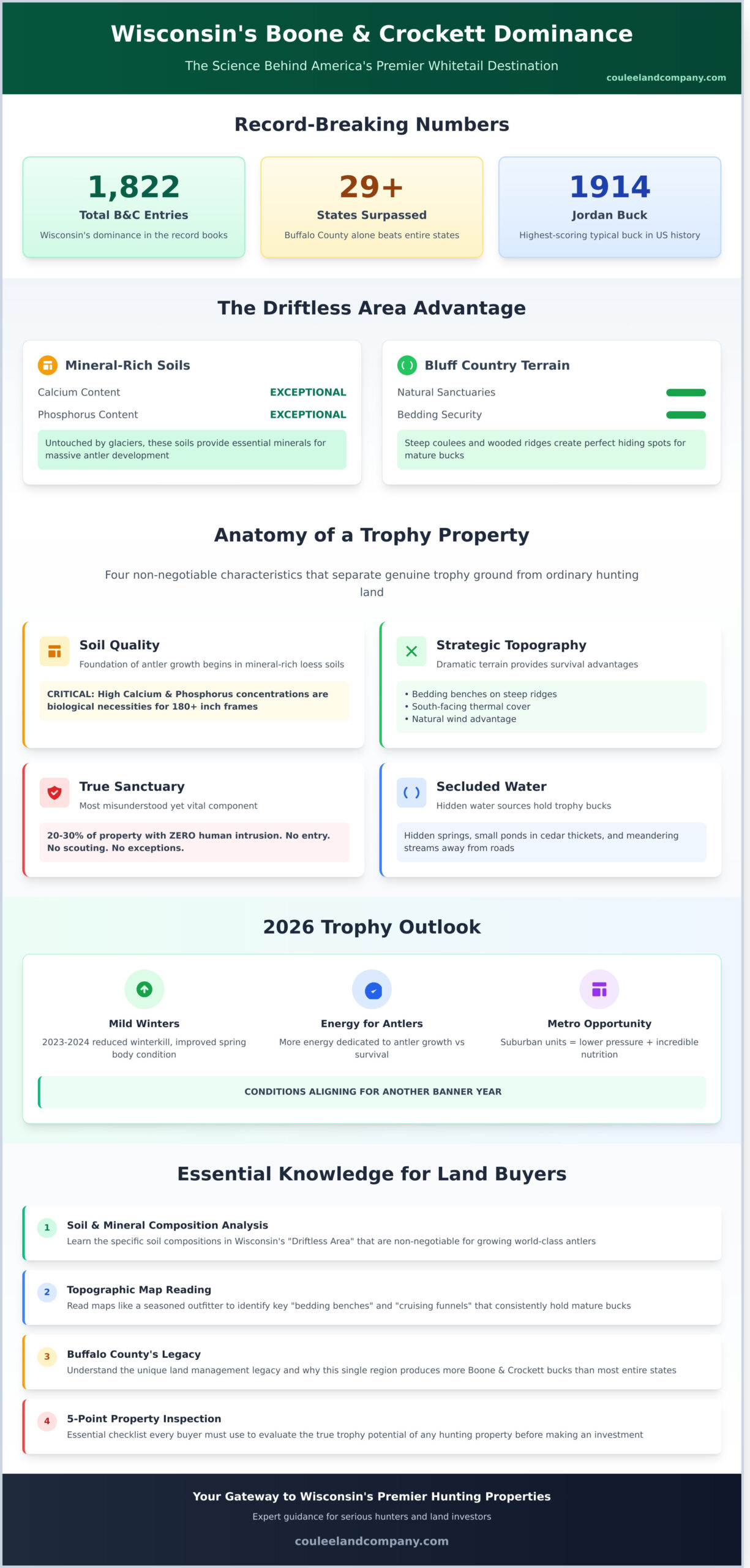 Wisconsin Boone and Crockett Bucks: The Hunter’s Guide to Trophy Land - Infographic